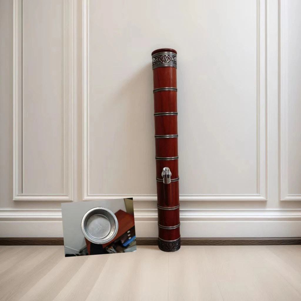 红花梨云南烟筒水烟筒(九道箍款高78内径7.5)云南特色水工艺品