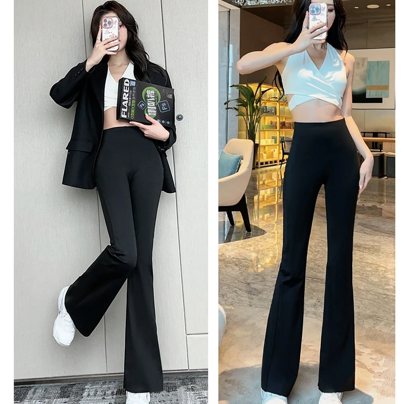 高腰显瘦超弹黑金葫芦微喇休闲裤