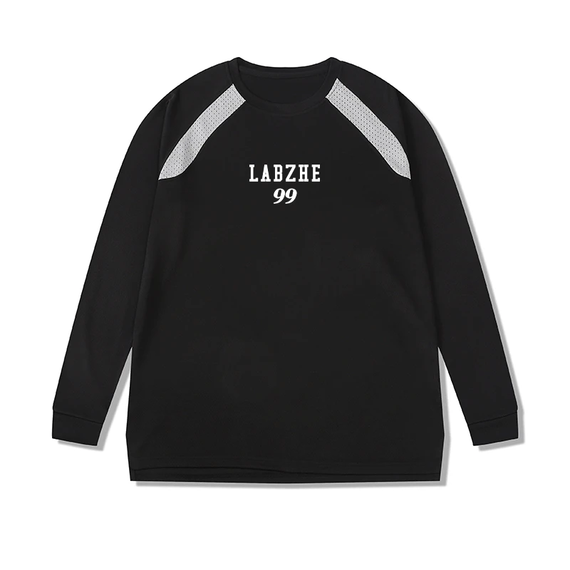 揽步者美式投篮服秋季撞色长袖速干健身跑步运动户外篮球训练服