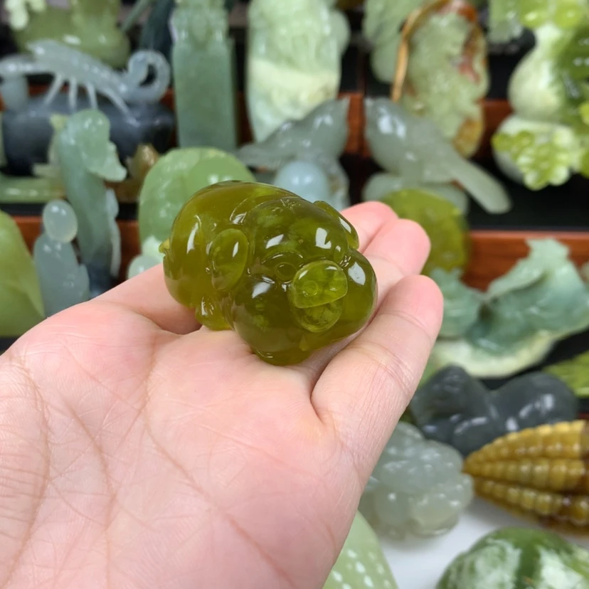 【闪购商品】蛇纹石玉手把件未镶嵌用****5