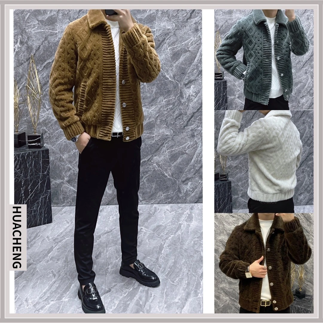 【画成】秋冬男士新款时尚百搭欧版翻领中年夹克外套 0389常规款