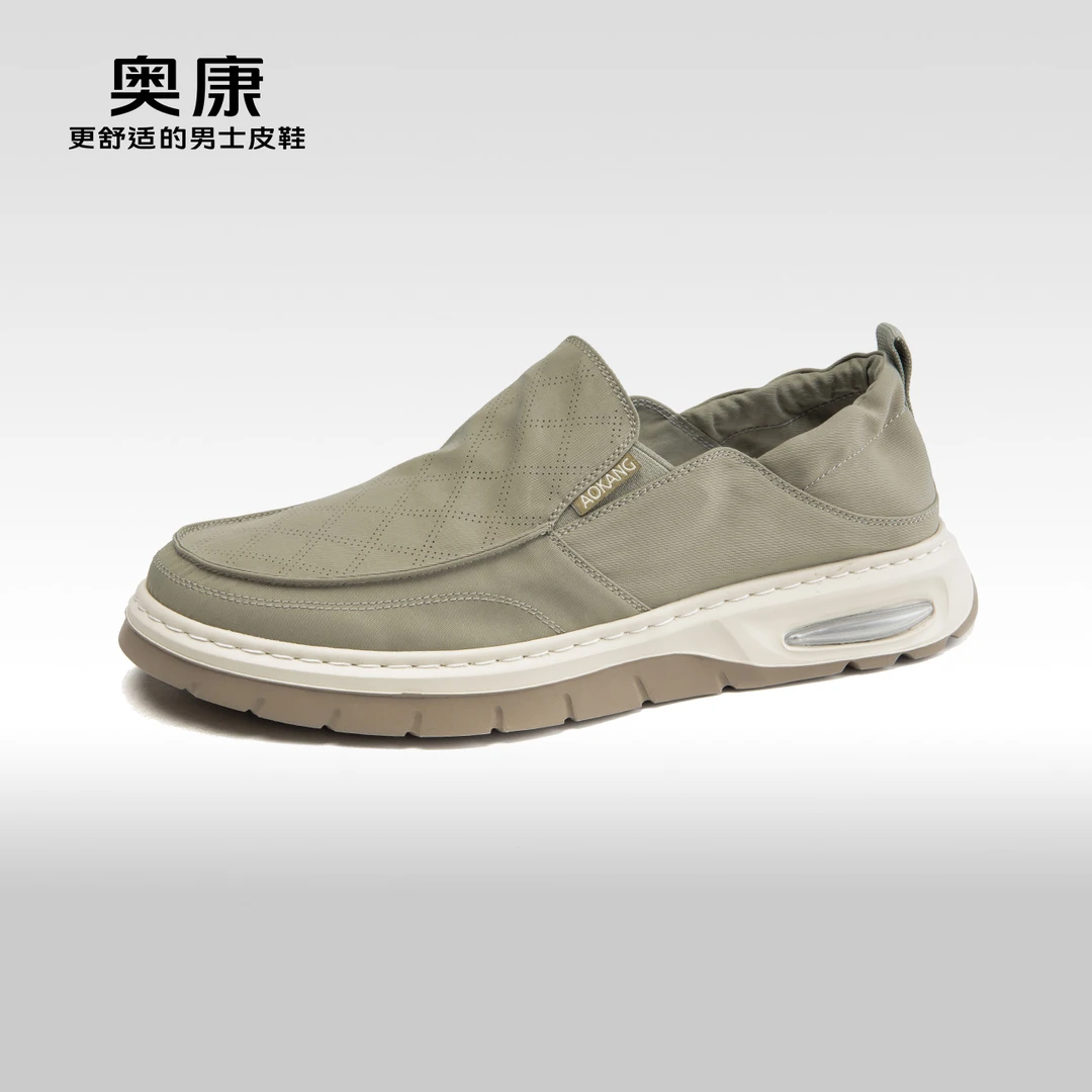 2024春秋夏季新款透气舒适健步鞋男套脚轻便软底休闲鞋