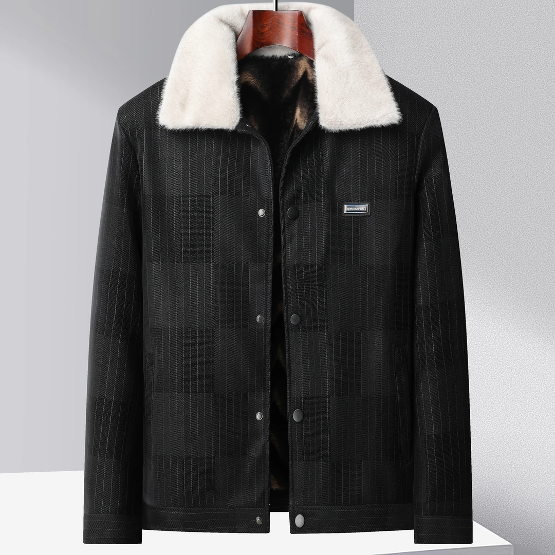 2023翻领竖纹夹克外套秋冬款ZK0086