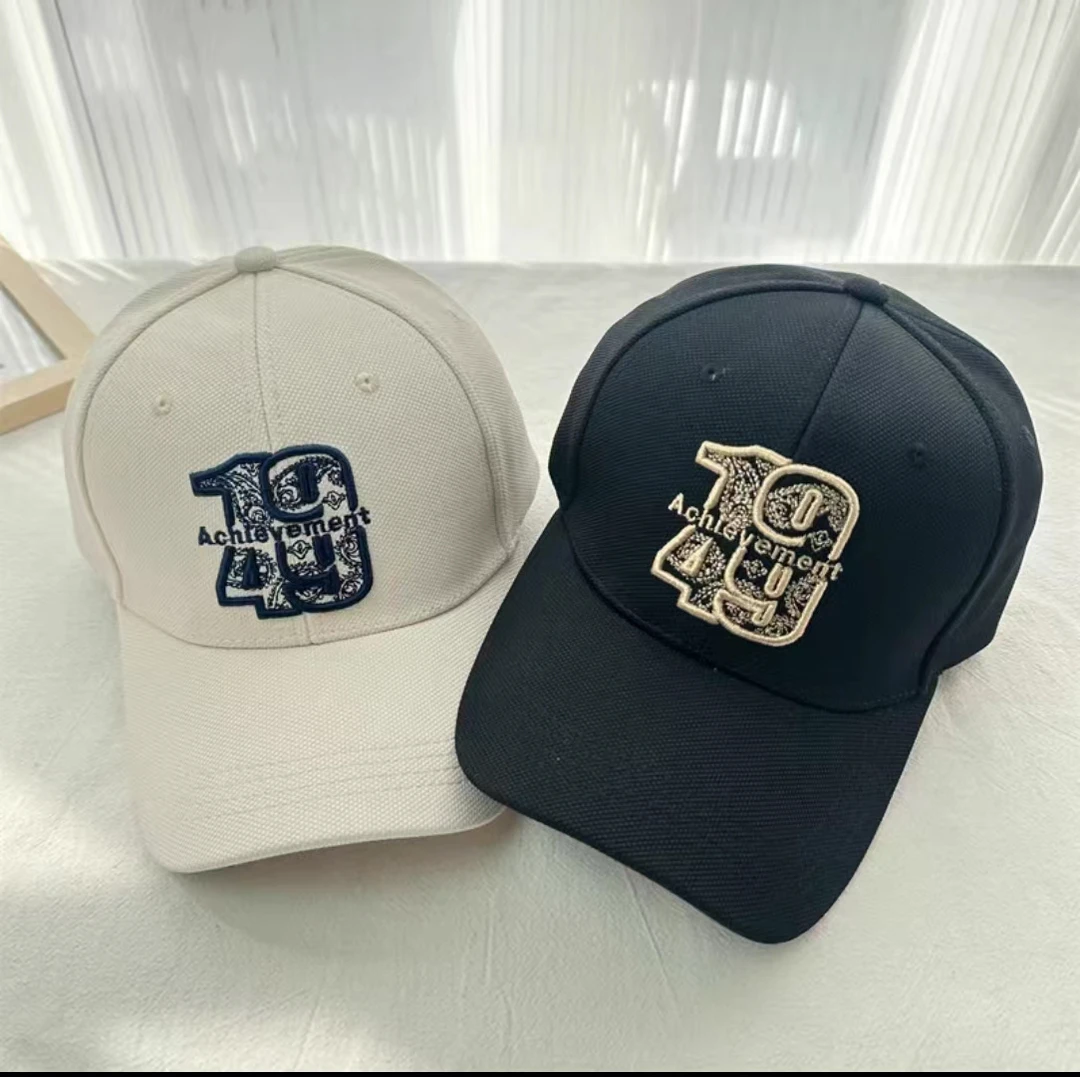 2025国风纪念1949棒球帽秋冬刺绣男女百搭休闲潮流菠萝格帽子黑白