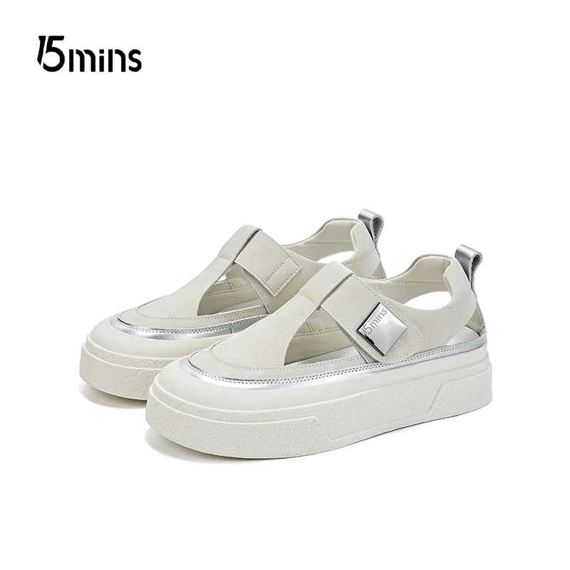 15MINS/15分钟厚底包头休闲凉鞋潮流时尚透气2024夏季新款