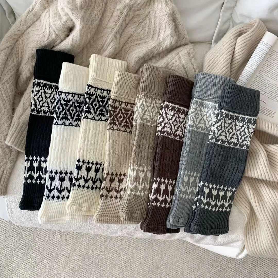 2024新款舒适保暖棉麻袜子女加厚秋冬款堆堆袜腿套