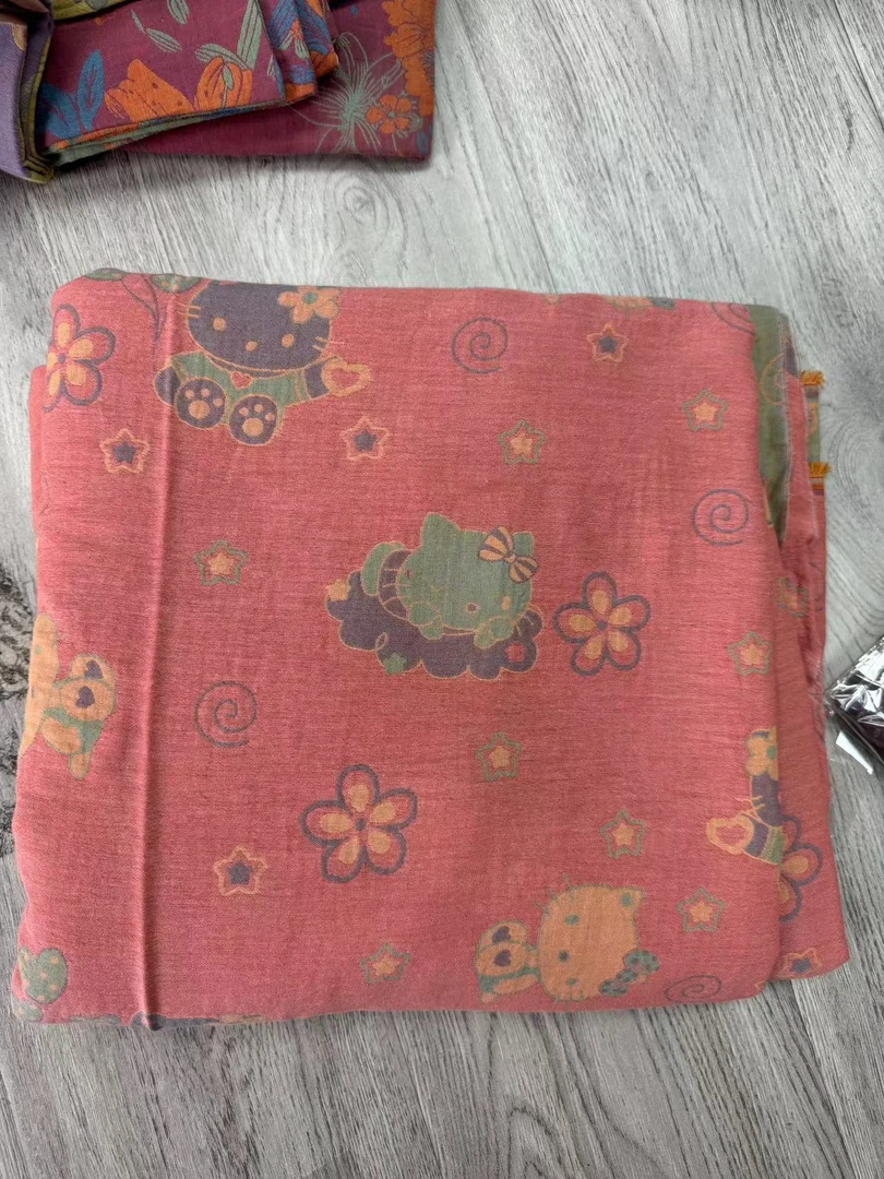 【hello kitty粉色孤品布头】全棉双层纱a类母婴级面料布头