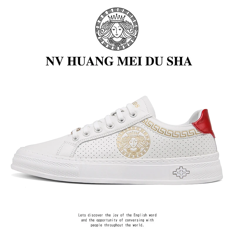 夏季新款私人订制透气孔面时尚百搭轻奢潮流运动舒适低帮男士板鞋