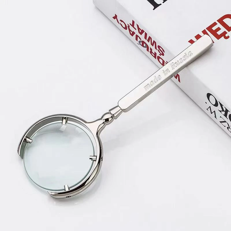 高倍金属放大镜老人高清阅读复古手持球面扩大镜礼品收藏学生