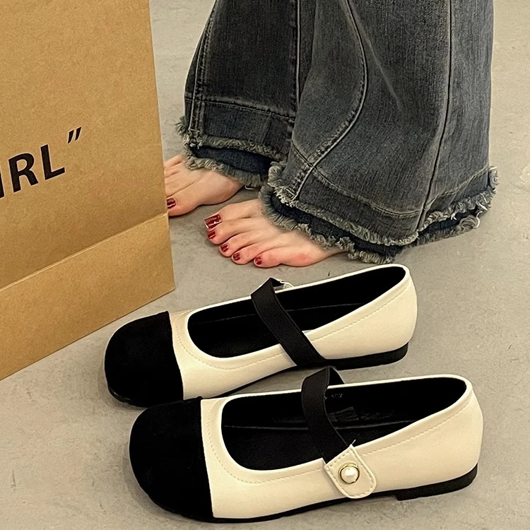 法式玛丽珍小皮鞋女春秋配裙子豆豆单鞋2024新款小香风平底乐福鞋