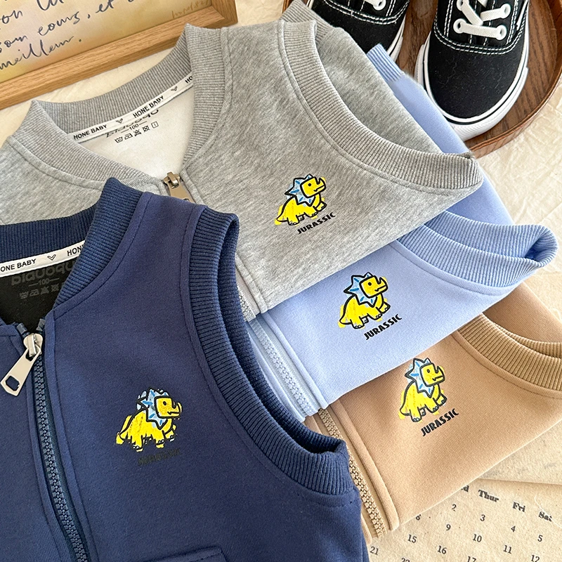 洋气男童春秋马甲2024新款儿童无袖坎肩【A类棉】百搭中小童背心a