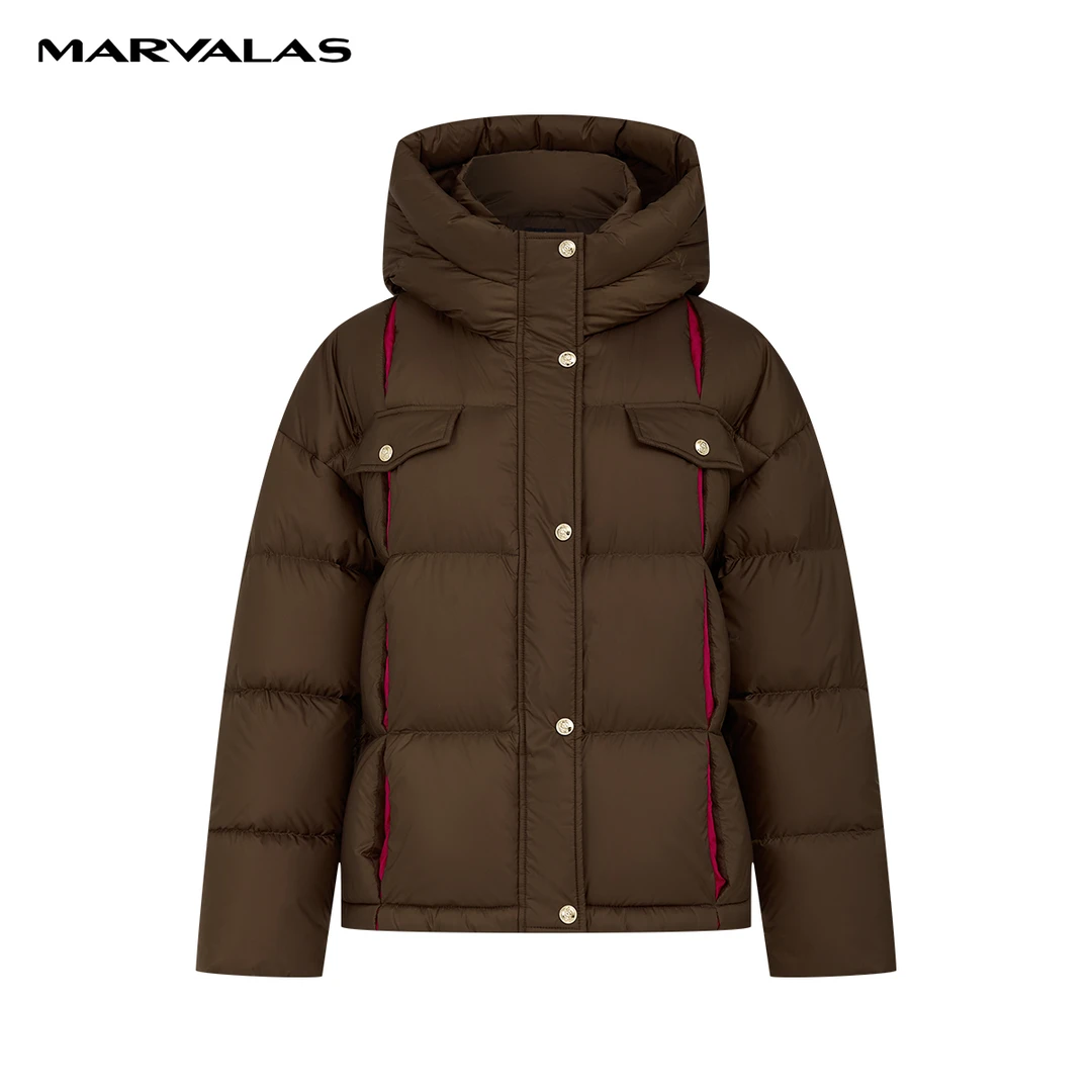 【小北专属】M427307454曼德诗连帽羽绒服短轻盈蓬松外套