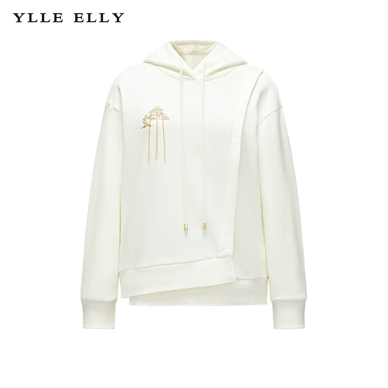 【小余专属】YLLEELLY刺绣卫衣2023冬季新款棉质休闲连帽套头衫