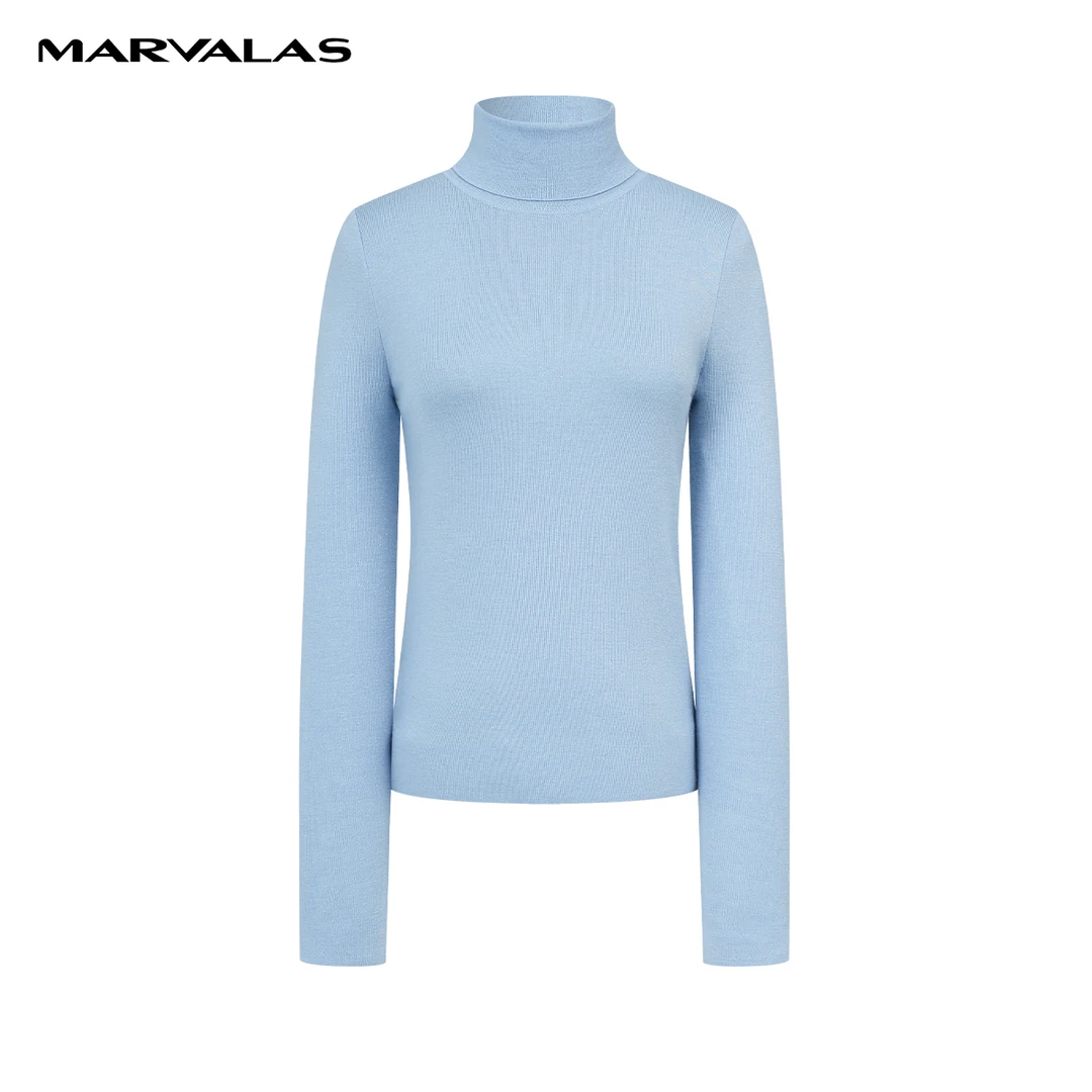 【小呆鸟专享】曼德诗半高圆领针织衫2024秋修身羊毛衫打底#M730219