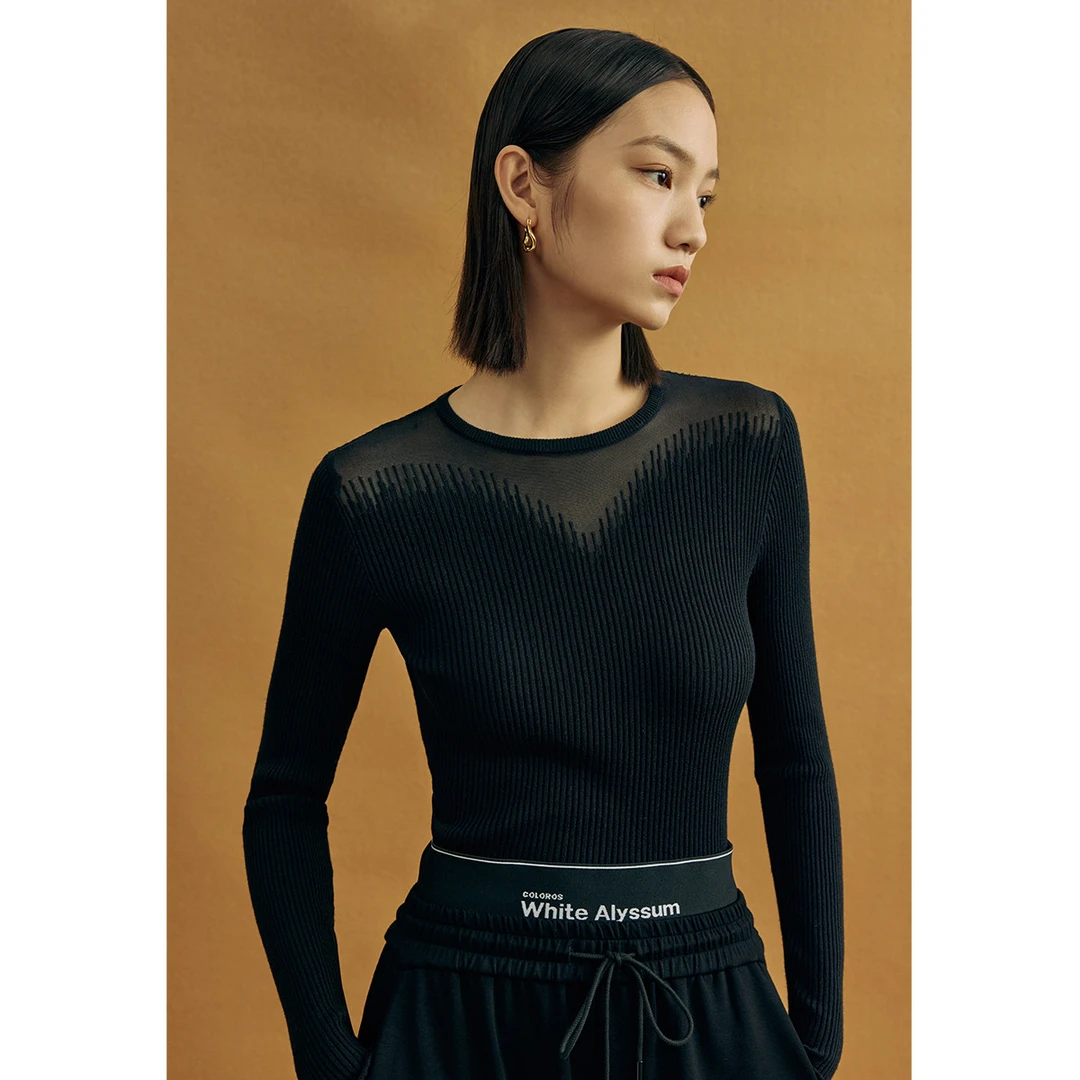 【小余专属】曼德诗绵羊毛高级感打底衫修身圆领内搭特卖M731108