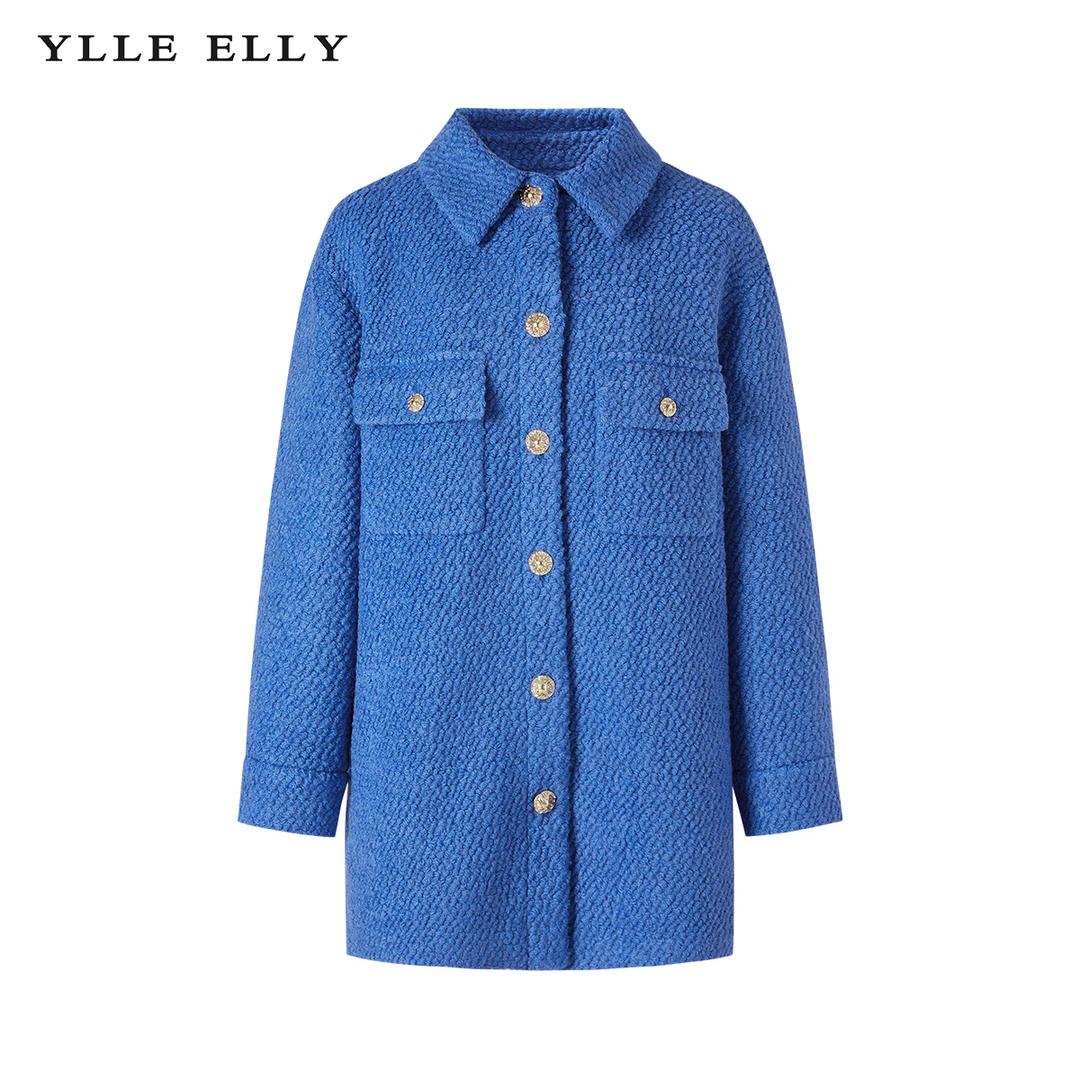 【诗语专属】英伦风气质绵羊毛冬季时尚双排扣中长款外套
