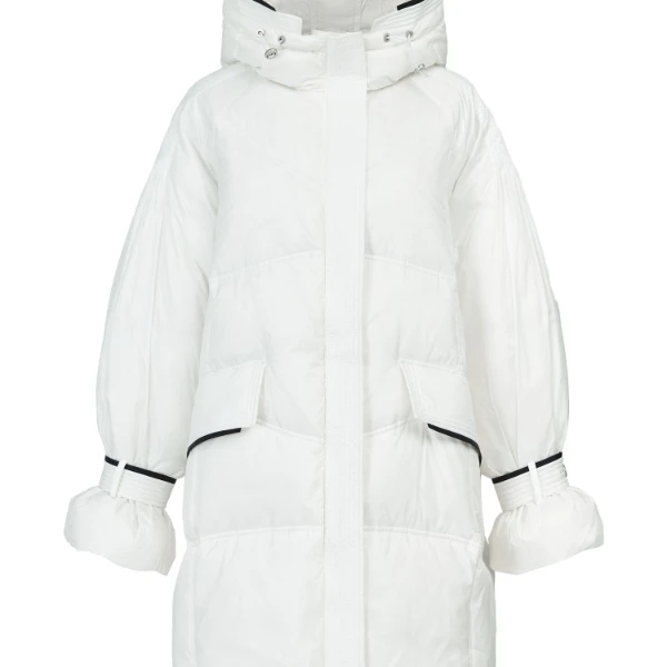 【籽言专属】曼德诗鸭绒过膝羽绒服冬长款面包服宽松外套M430130