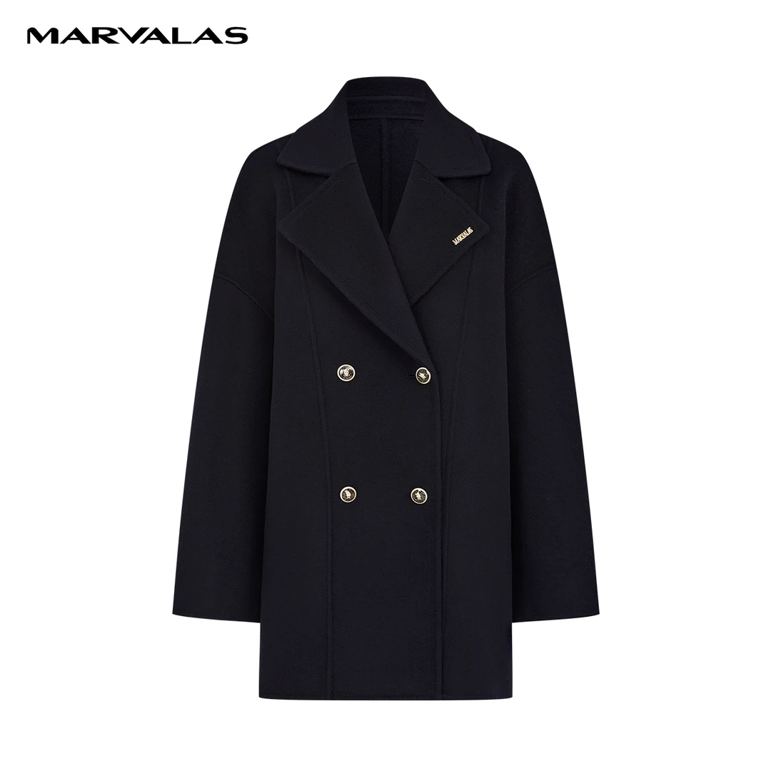 【小余专属】曼德诗全羊毛毛呢外套季双面呢大衣M426307040