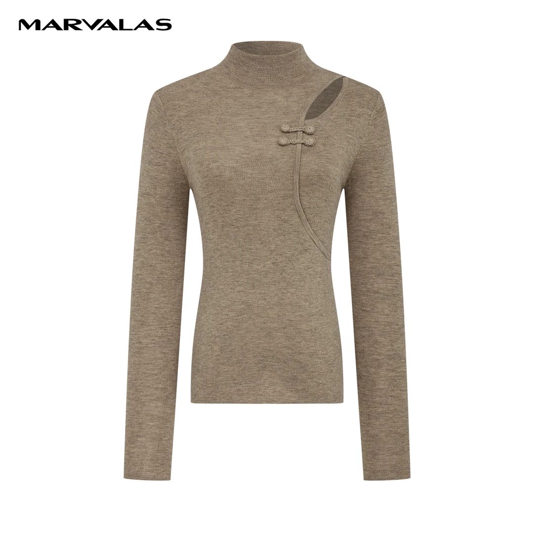 【诗语专属】M733306891曼德诗羊毛牦牛绒修身针织衫打底衫