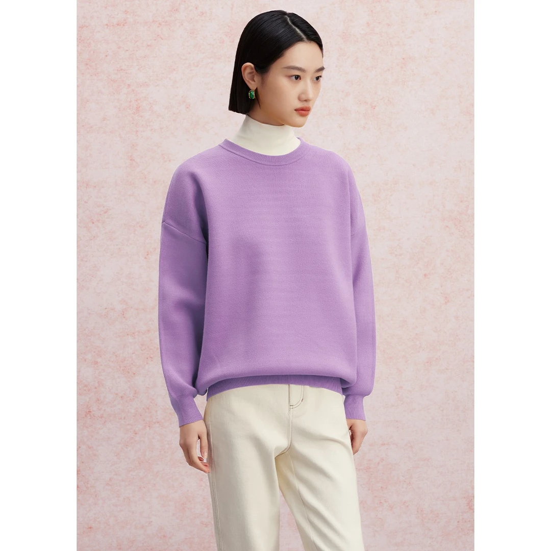 【小余专属】曼德诗加厚针织卫衣保暖阔版套头毛衫M733305535