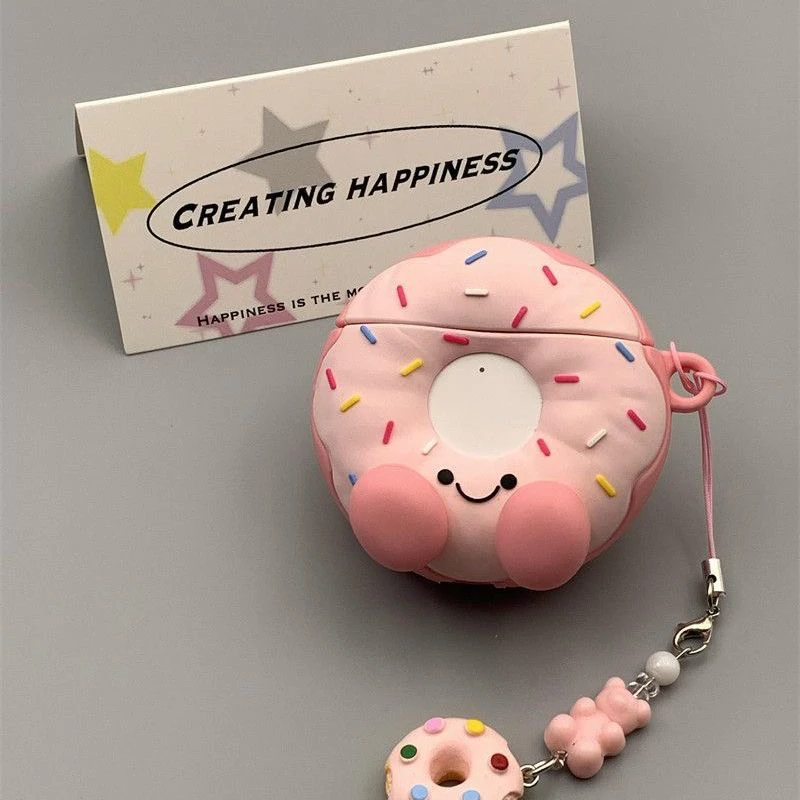创意卡通甜甜圈适用AirPods1/2代耳机套苹果无线蓝牙pro新款3代女