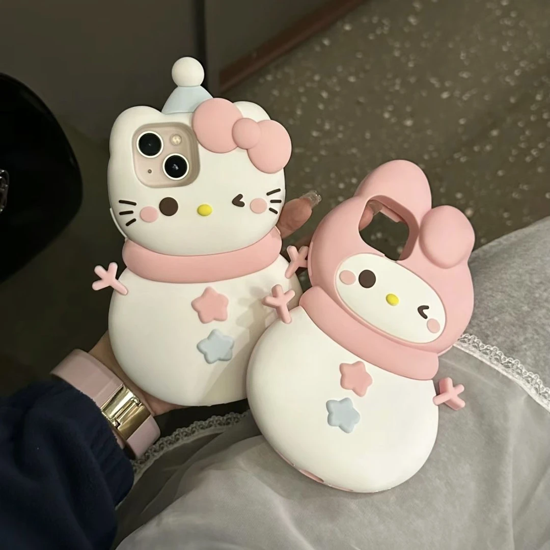 少女心雪人KT猫美乐蒂iPhone15苹果14promax手机壳13可爱12硅胶11