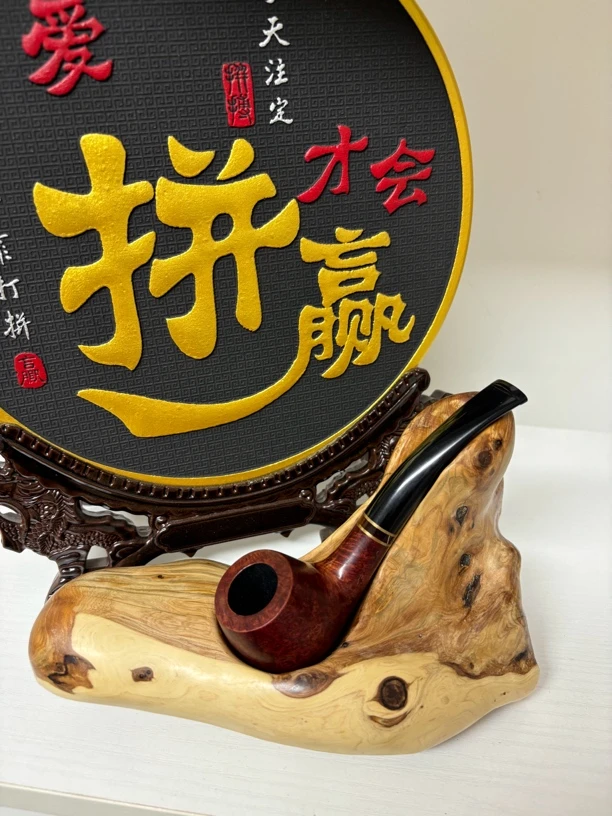 进口贝莱诺优雅系列石楠木烟斗光面弯斗