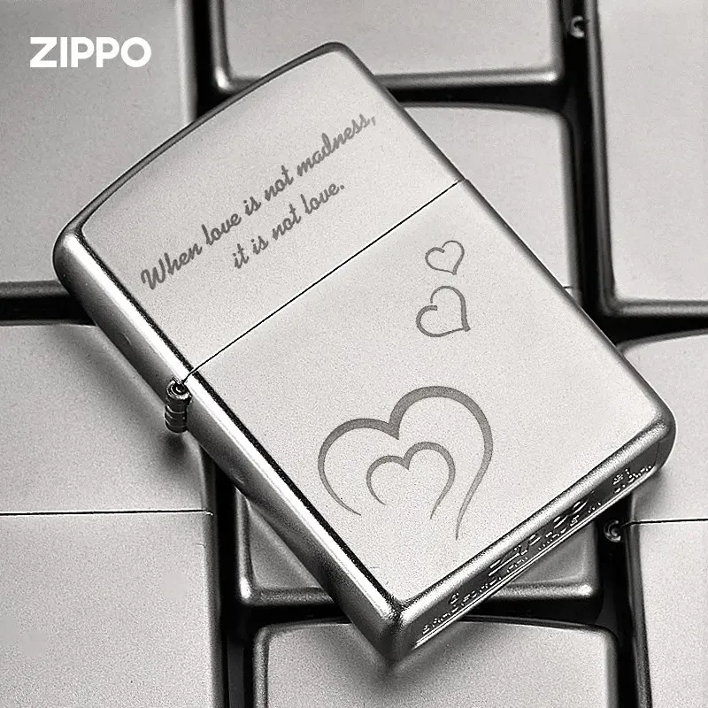 ZIPPO/之宝打火机心心相印美版镀铬官方正品防风款情人礼物-MBJ1