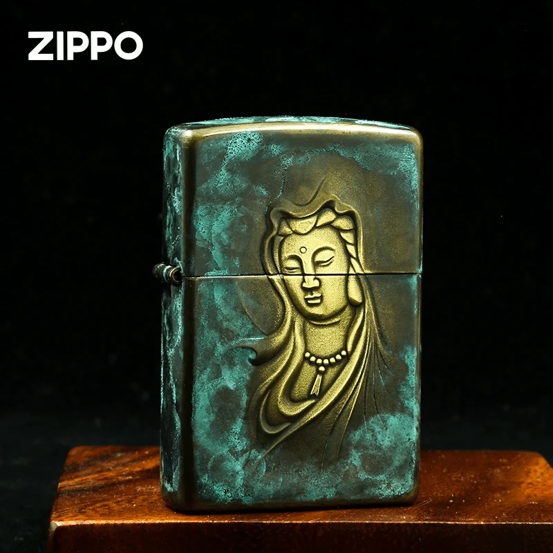 ZIPPO打火机DIY青铜观音双面立体正品防风打火机男士物 -DY9802QT