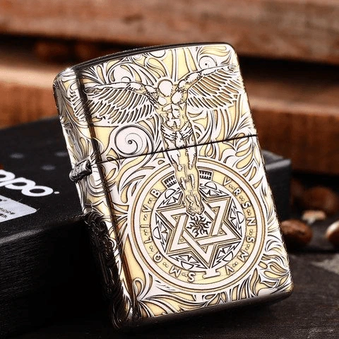 ZIPPO打火机DIY守护天使五面精雕正品防风打火机男士礼物DY9802DK