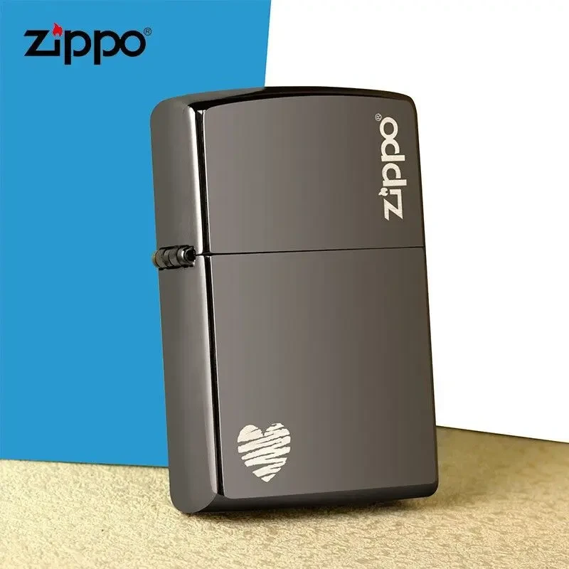 ZIPPO/之宝打火机黑冰镜面刻字原装正品防风款男士送礼物-MBX1H1