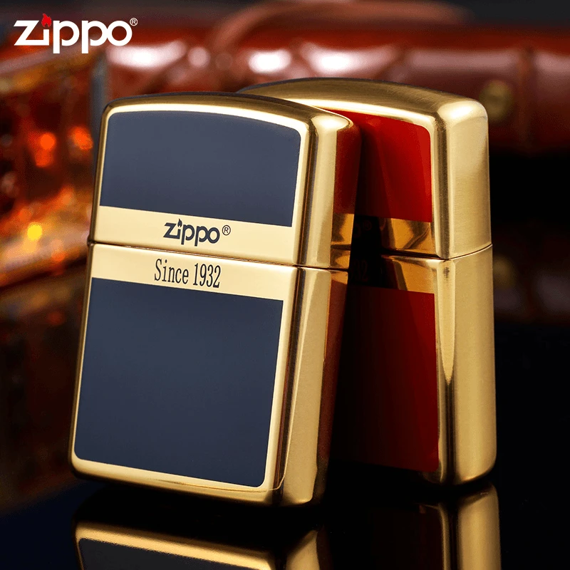 ZIPPO/之宝打火机黑金商标-免费艺术签正品防风男士礼物-DYX1H1