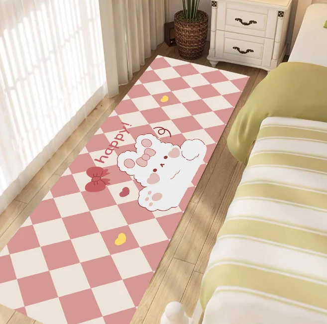 地毯床边毯飘窗垫卡通可爱儿童房家用长条免洗耐脏加厚毯防滑垫子