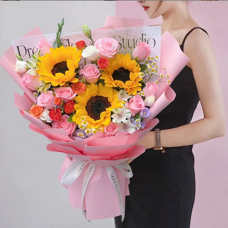 【送老师的花】向日葵玫瑰混搭教师节生日同城花店骑手全国小时达ZB