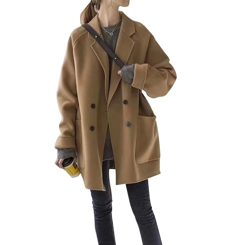 韩版宽松双面中长款洋气外套