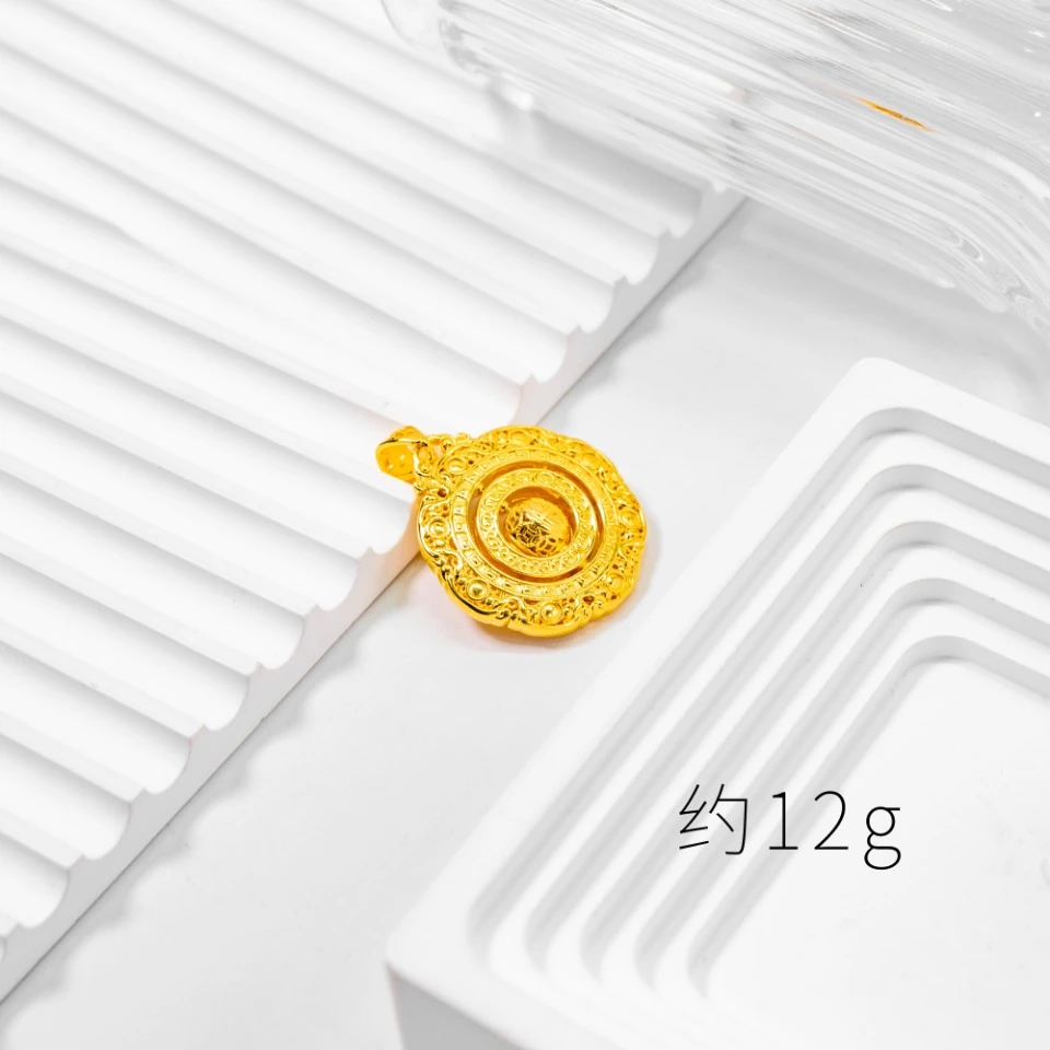 吊坠足银 气质时尚轻奢 祥云福盘吊坠  精致挂坠精美