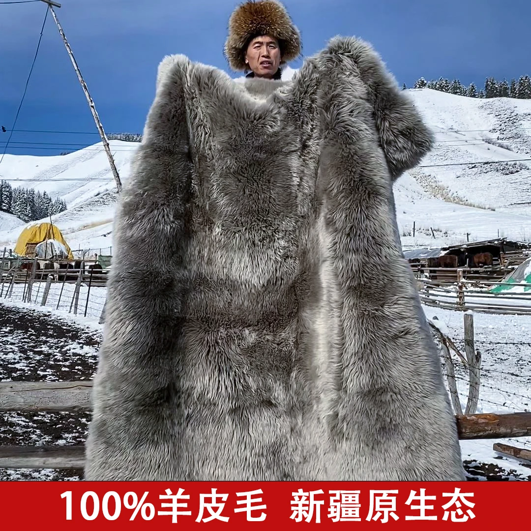 【新疆羔羊皮】细羊毛床毯床垫皮毛一体纯羊毛床褥子卧室榻榻米正品