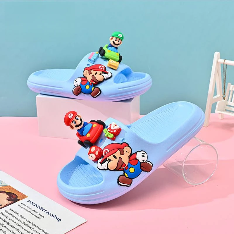儿童拖鞋男童凉拖鞋新款防滑男孩室内家居男宝宝卡通马里奥踩屎感