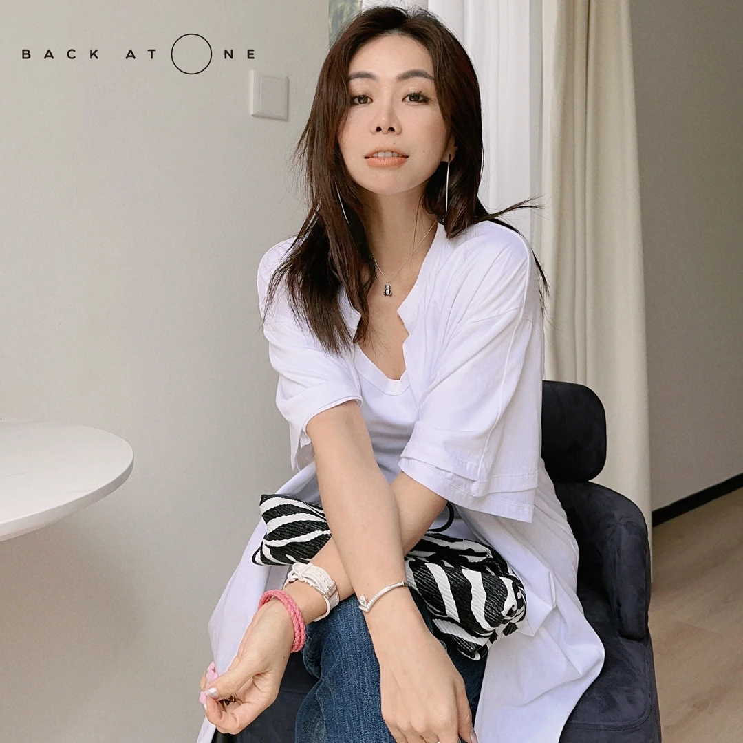 BackAtOne"随性与优雅"设计感双层领针织百搭开衫女 B3SS-Y005-JK