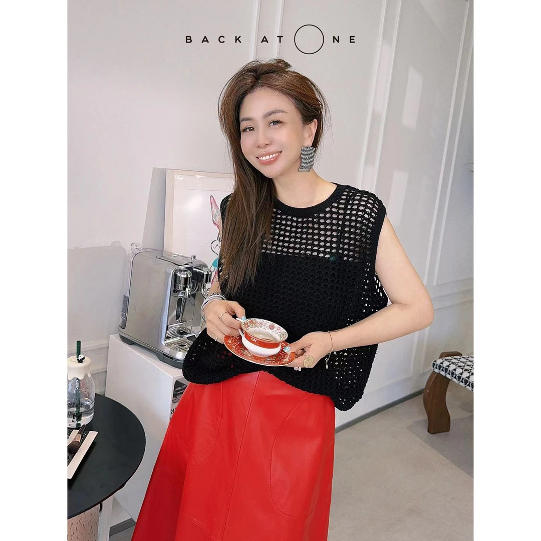 BackAtOne  “捕梦网” 百搭简约随心搭镂空针织背心 BES-1AF147H-K