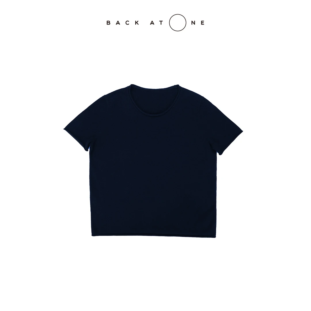 BackAtOne“至柔珍藏”   意大利L*P藏青色卷边短袖T BEF-1AB230H-K