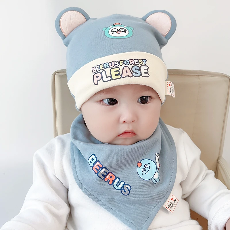 0-1岁婴儿帽子秋冬季纯棉男宝宝新生幼儿女可爱初生春秋款胎帽萌