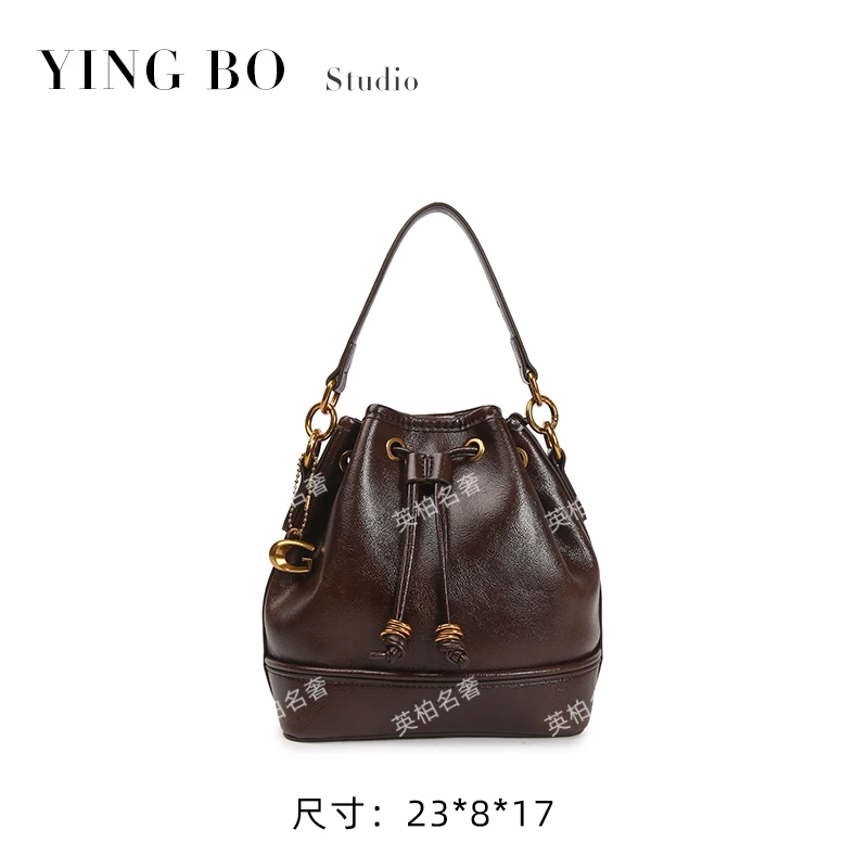 【英柏甄选】SKL-5398-咖啡色 然与纯小众设计感单肩包百搭女包