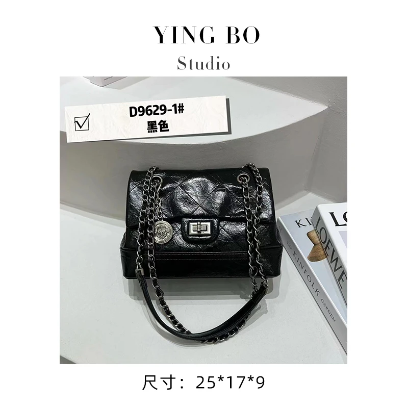 【英柏甄选】ZT-D9629-1-黑色 然与纯小众设计感单肩包百搭女包