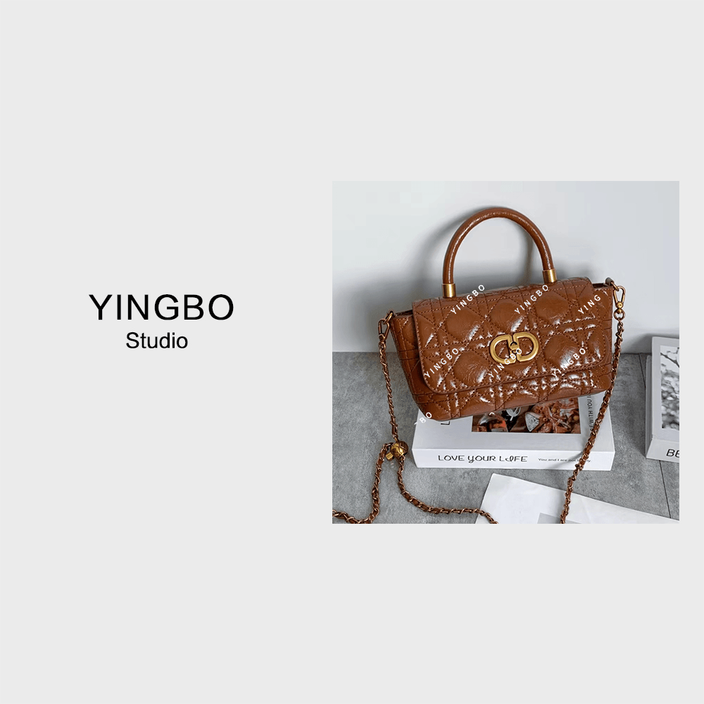 【英柏甄选】SKL-7156-饼干色然与纯小众设计感时尚百搭女包23*8*11