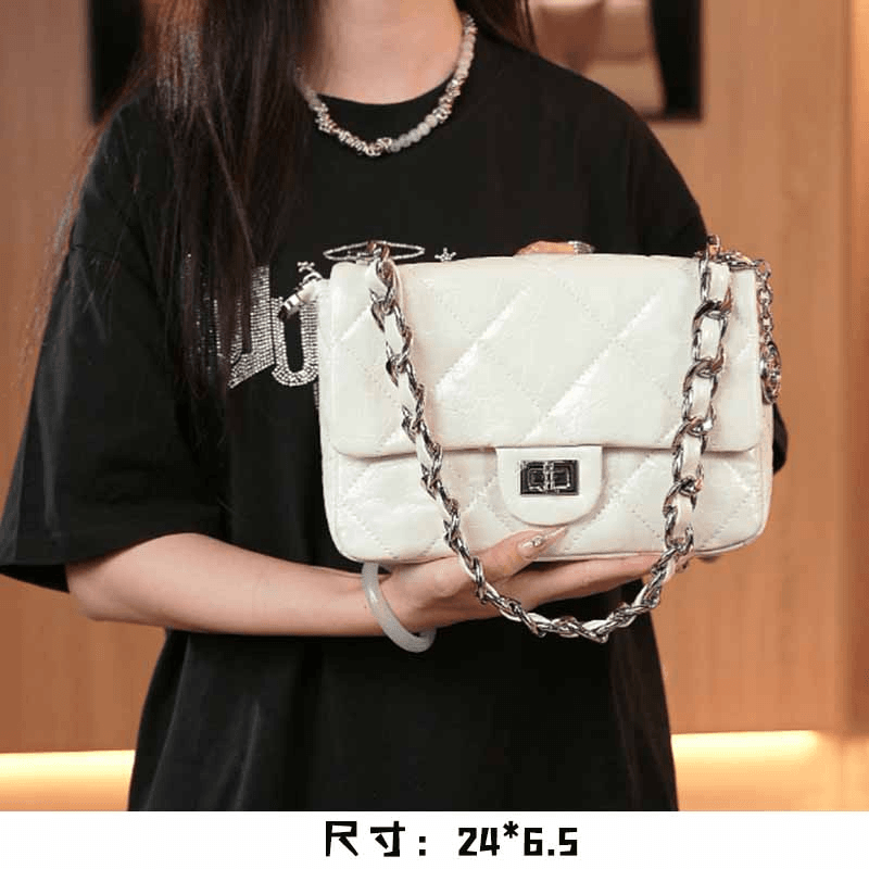 【英柏甄选】9613 米白色 然与纯小众设计感时尚单肩包复古百搭女包