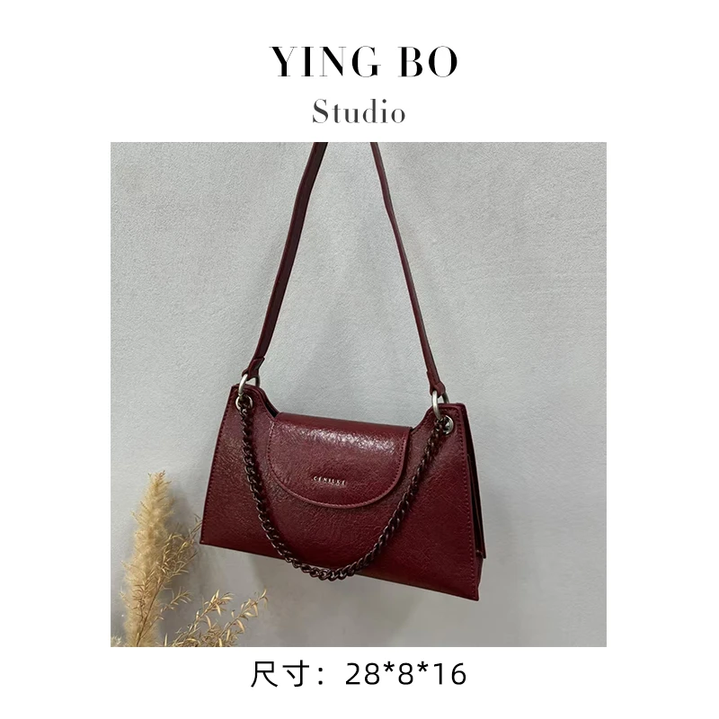 【英柏甄选】QYX-25168-5-安可拉红然与纯小众设计感单肩包百搭女包