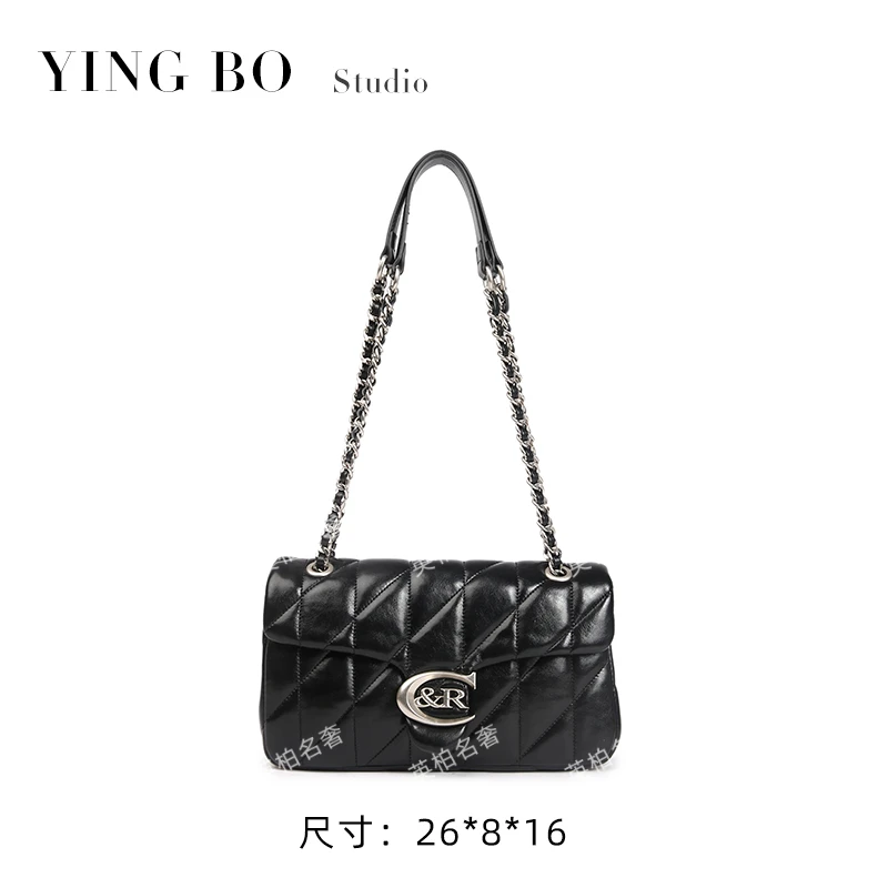 【英柏甄选】BF-66198-黑色 然与纯小众设计感时尚单肩百搭女包