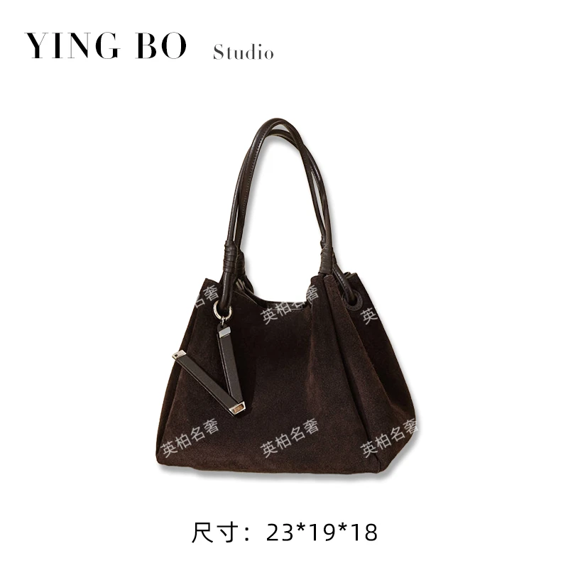 【英柏甄选】ZG-F9848C-深咖啡 然与纯小众设计感时尚单肩百搭女包