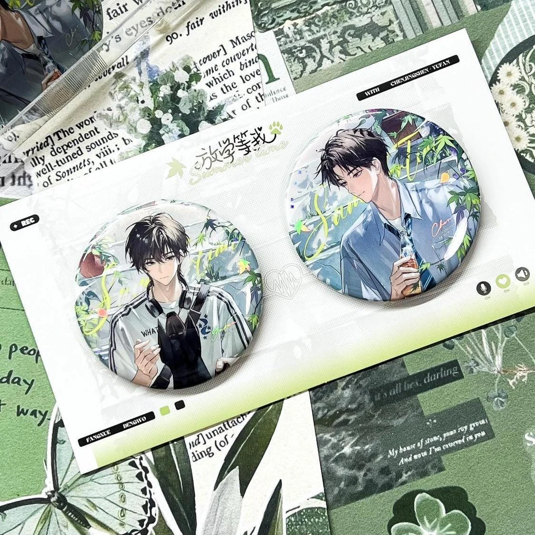 小红书同款放学等我58mm吧唧马口铁徽章陈景深喻繁装饰送朋友爆款